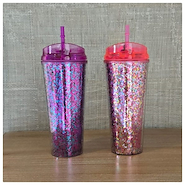 VASO IMPORTADO CON SOBRETE Y BRILLO