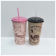 VASO CON TAPA Y SORBETE CAPIBARA