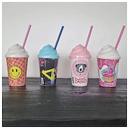 VASO 300 CC INFANTIL CON TAPA HELADO Y SORBETE