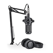 AUDIO-TECHNICA AT2035PK Pack Incluye: AT2035 + ATH-M20x + Soporte Boom + Cable XLRF-