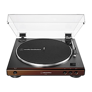 AUDIO-TECHNICA AT-LP60X-BW Bandeja Giradisco color Negra c/detalle Marron, Acc. Correa.
