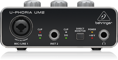 BEHRINGER UM2 <br/>Interface de Audio USB Audiophile 2x2 - $ 126.382