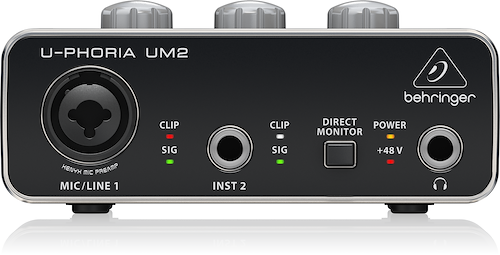 BEHRINGER UM2 <br/>Interface de Audio USB Audiophile 2x2 - $ 126.383