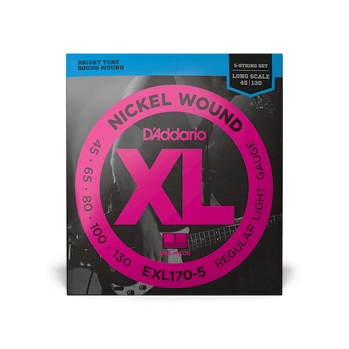 DADDARIO Strings EXL170-5 Encordado Bajo Eléctrico 5 Cuerdas Niquel .045-130 - $ 68.067