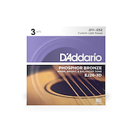 DADDARIO Strings EJ26-3D Encordado Guitarra Acústica Bronce Fosforado .011-052