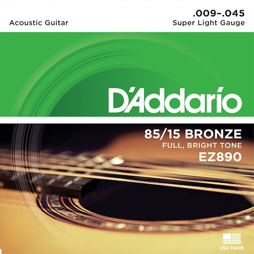DADDARIO Strings EZ890 Encordado Guitarra Acústica 85/15 X-Lite .009/.045 - $ 13.593