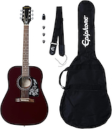 EPIPHONE PPAG-EASTARWRCH1 GUITARRA ACUSTICA PLAYER PACK WINE RED