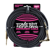 ERNIE BALL P06081 <br/>Cable Instrumento TEXTIL 3M PLUG R-L NEGRO