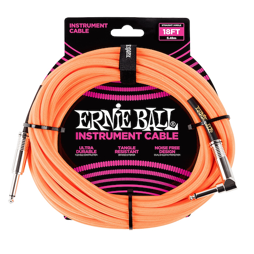 ERNIE BALL P06084 Cable Instrumento TEXTIL 5.5M PLUG R-L NARANJA - $ 54.841