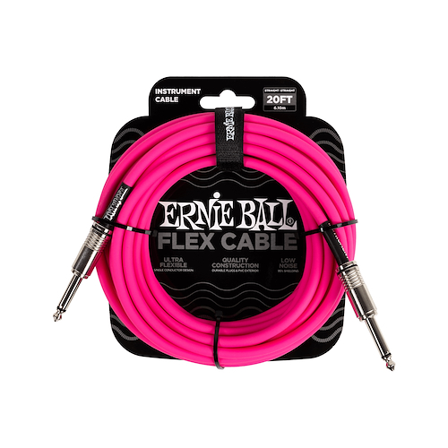 ERNIE BALL P06418 Cable Instrumento FLEXIBLE PVC 6M PLUG R-R ROSA - $ 41.479