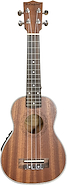 HOFFMANN KU-SA-EQ Ukelele Soprano SAPELE natural con EQ y funda - Top: Sapele-