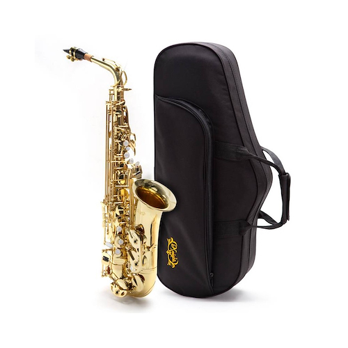 KNIGHT JBAS-200 Saxo Alto, Eb, Llave De F#, Yellow Brass, Laqueado, C/ Estuc - $ 830.645