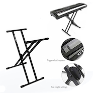 KURZWEIL YKS1 <br/>Soporte Tijera doble para Teclado. Fácil regulación.