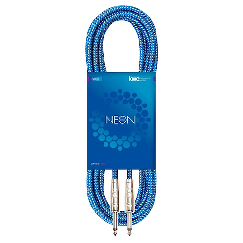 KWC 102 NEON Cable 6 mm plug 1/4 - plug 1/4 mallado x 3 mts. - $ 14.147