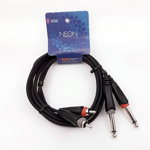 KWC 9009 NEON Cable 2 RCA - 2 Plug Mono 6,5 x 1,5 mts. - $ 8.385