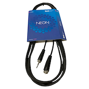 KWC 9301 NEON <br/>Cable Ext Auriculares 2x0.14 MiniPl  M. 3,5 St a MiniPl H. 3