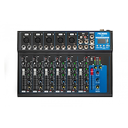 ROSS PA F-7 Mixer de 8 canales 5 XLR/TRS + 2 TRS + Bluetooth USB