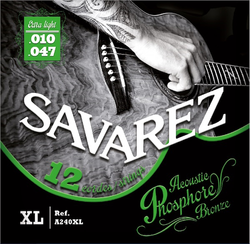 SAVAREZ A240XL Encordado Guitarra Acústica 12 Cuerdas Phosp. Bronze 10-47 - $ 24.635