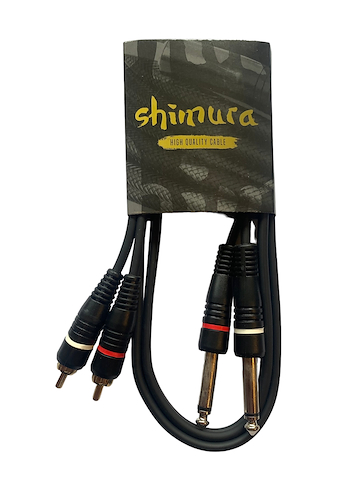 SHIMURA CABLES AUC2036-0,9 0,9 MTS 2 RCA MACHO-2 PLUG MONO 6.35 - $ 6.048