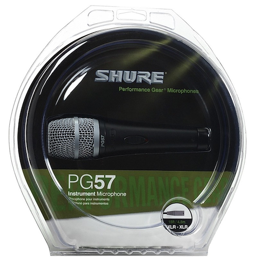 SHURE PG57-XLR Microf Dinam Card C/Swicht+Cable Blister P/Inst - $ 114.829