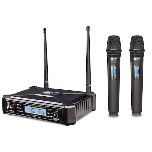 SKP UHF-600 PRO Microfono inalambrico / 2 microfonos / Sistema UHF / Auto Ch - $ 169.999