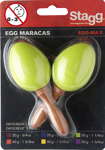 STAGG SEGMSGR Huevos Maracas Mango Corto (Par) Color Verde - 35 Gramos - B - $ 4.571