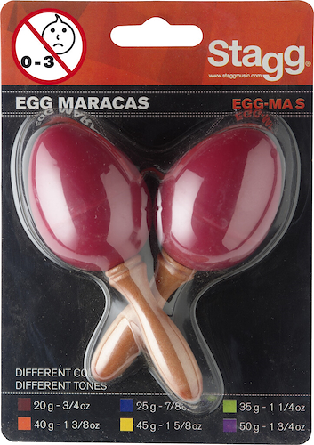 STAGG SEGMSRD Huevos Maracas Mango Corto (Par) Color Rojo - 20 Gramos - Bl - $ 4.571