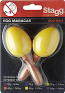 STAGG SEGMSYW Huevos Maracas Mango Corto (Par) Color Amarillo - 45 Gramos
