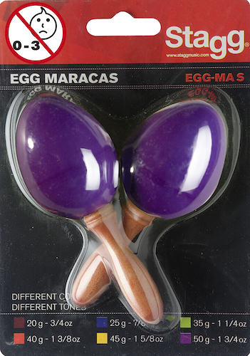 STAGG SEGMSPP Huevos Maracas Mango Corto (Par) Color Púrpura - 25 Gramos - - $ 4.571
