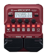 ZOOM B1 FOUR Pedalera | Para Bajo | 60 efectos | Efec simultaneos 5 | USB