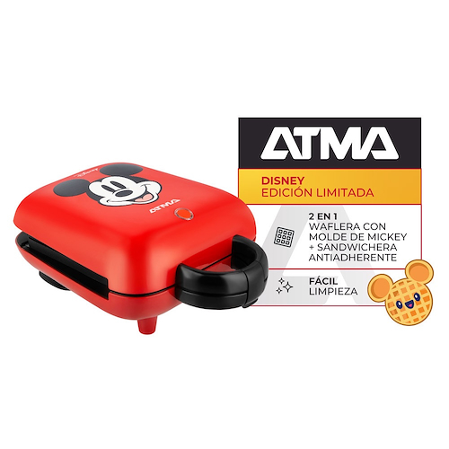 ATMA WS027DRN SANDWEICHERA 2 EN 1 WAFLERA DISNEY