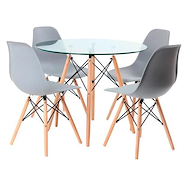 DECOTOTALE COMBO EAMES ME-07 +EA623 MESA EAMES 1M + 4 SILLAS EAMES GREY AE623