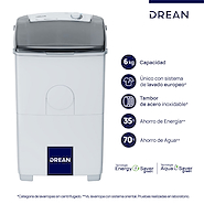 DREAN LTDR67SB FAMILY 6 ECO LAVARROPAS SEMIAUTOMATICO 6KG