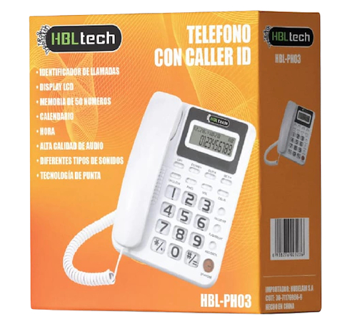 HBL TECH HUBELAM PH03 TELEFONO DIGITAL LCD COLLER ID CALENDARIO