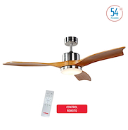 LILIANA VTHM601 VENTILADOR DE TECHO 3 ASPAS DE MADERA 1.37M 60W C/LUZ C.REM.