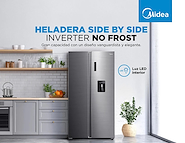 MIDEA MDRS710FGE46ADW HELADERA SIDY BY SIDE NO FROST INVERTER A+ 510L DISPENSER
