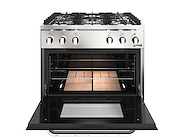 MORELLI ACERO 820 16069 COCINA 82CM FRENTE RECTO 5 HORN. REJ.FUNDICION PTA VIDRIO