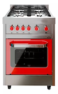 MORELLI VINTAGE 600 COLOR18025P COCINA 60CM ROJA ENCEND. ELECTRONICO PLACA DIGITAL GRILL