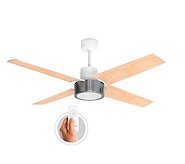 PROTALIA 3420R VENTILADOR DE TECHO BLANCO MADERA REMOTO LED