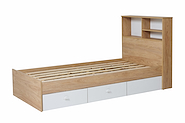 RICCHEZZE ECOPACK 9156 CAMA 1 PLA. CON REPISA HICKORY-BLANCO