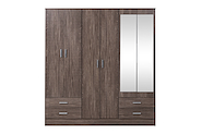 RICCHEZZE TANA PLUS 7033 PLACARD 6 PUERAS 4 CAJONES MOCCHA CON ESPEJO 1.69x1.82x47