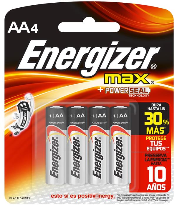 Pila Alcalina AA Energizer Max x Unidad - $ 885