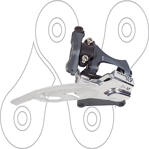 Descarrilador Sram montaje directo bajo Dual Pull 3 x 10 vel