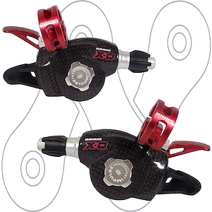 Shifters Sram X0 Triger Redwing 3X9 carbono