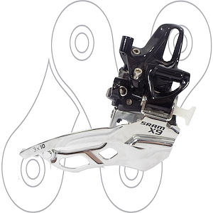 Descarrilador Mtb Sram X9 de montaje directo y 3 x 10 vel
