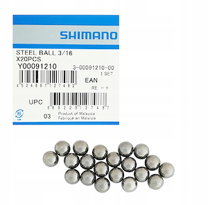 Bolillas de acero Shimano Y00091210 de 3/16" (maza delantera