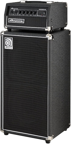 Cabezal y Caja 100W - CabezaL ESTADO SOLIDO + Bafle 2x10 AMPEG MICRO DL STACK