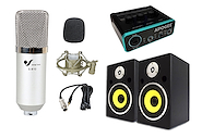 Kit Interface, Microfono Condenser c/Araña y Monitores 5