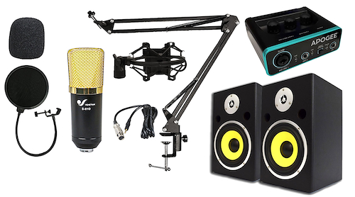 Kit Interface, Microfono Condenser accesorios y Monitores 5