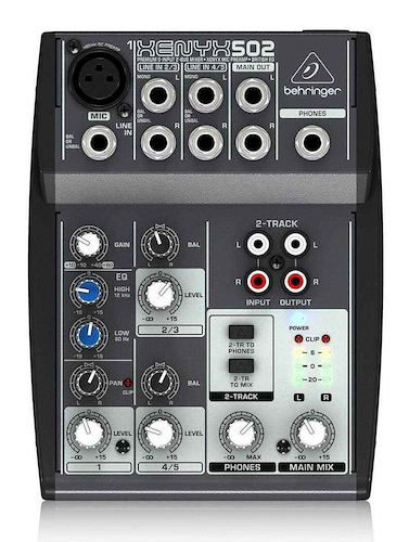 Consola Mixer 5 Canales 2 Buses Con Preamp Phantom BEHRINGER XENYX 502